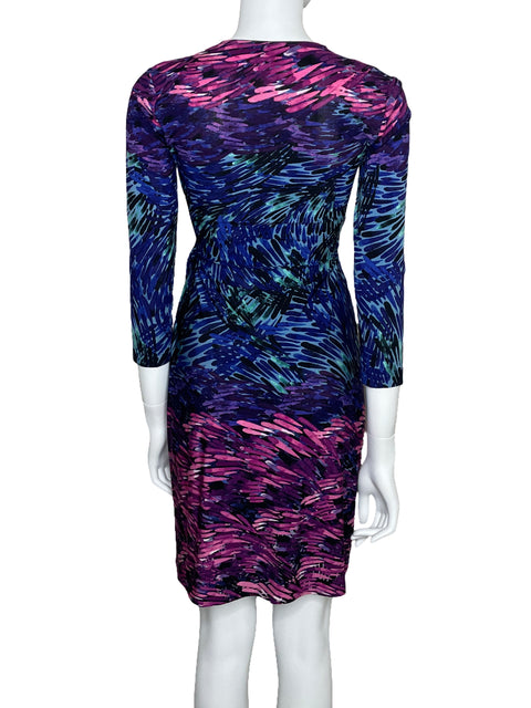 Vestido BCBG Crossbody Media Manga Azul-Talla XS
