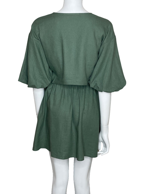 Vestido The Fifth Label Mangas Bombachas Verde-Talla 02