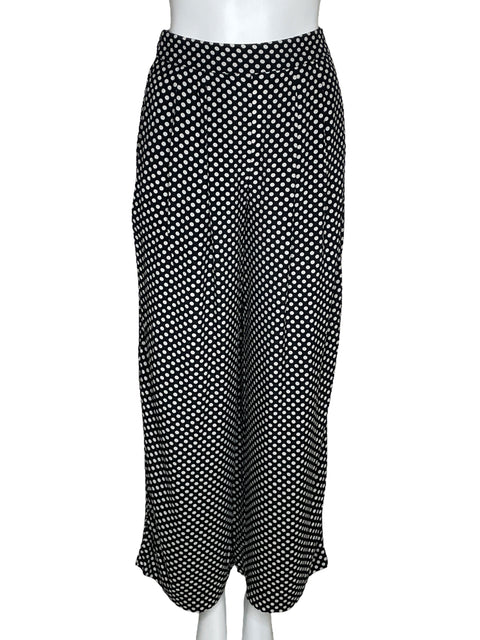 Pantalón Oysho Wide Leg Putos Negro-Talla XS