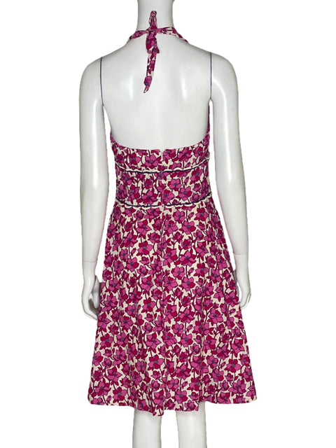 Vestido Lilly Pulitzer Halter Floral Rosado-Talla 2