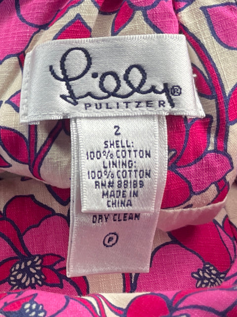 Vestido Lilly Pulitzer Halter Floral Rosado-Talla 2