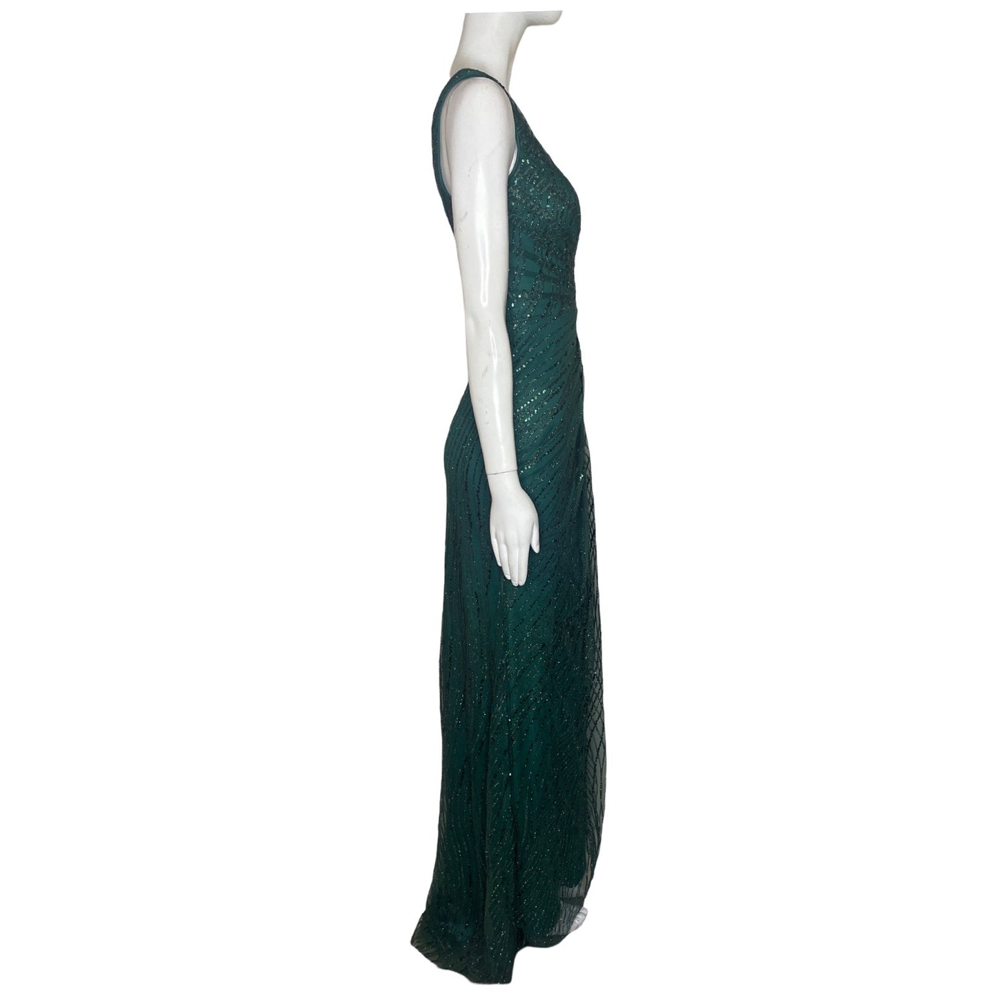 Vestido Cindirella Divine Lentejuelas Verde-Talla XS