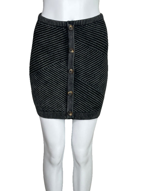 Falda Emory Park Acanalada Botones Gris-Talla S