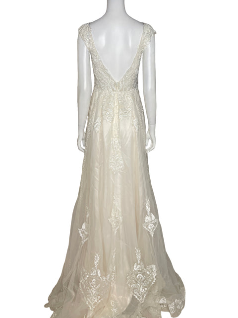 Vestido Tesoro TPS Pedreria Blanco - Talla S