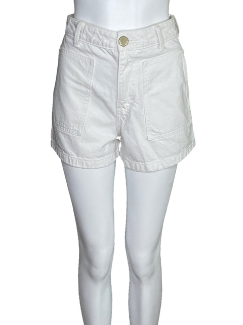 Short Zara Bolsillos Blanco-Talla 2