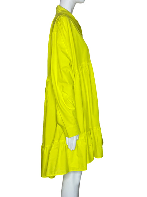 Vestido CQ By CQ Camisero Acampanado Amarillo-Talla XL