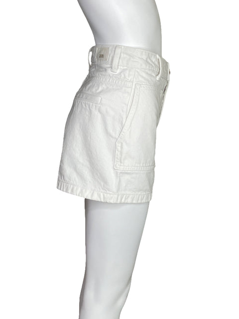Short Zara Bolsillos Blanco-Talla 2