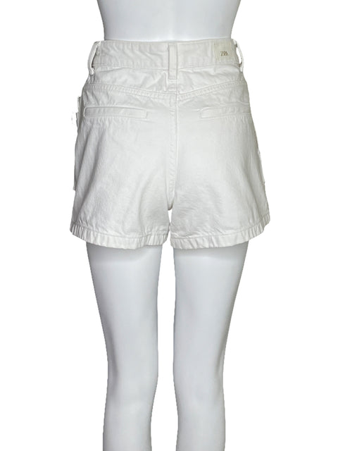 Short Zara Bolsillos Blanco-Talla 2