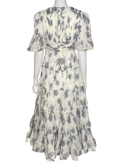 Vestido Zimmermann Floral Blanco - Talla 0