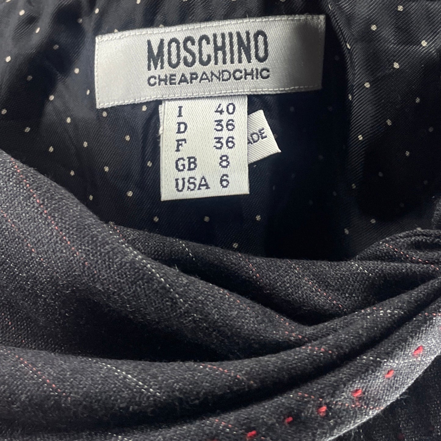 Vestido Moscchino Cheapanchic Cuello Nudo Gris-Talla 40