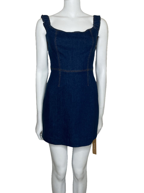 Vestido Reformation Jeans Filis Denim Mini Azul-Talla 4