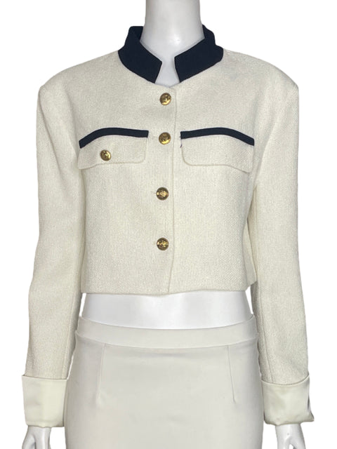 Blazer Baby Blue Tweed Blanco - Talla S