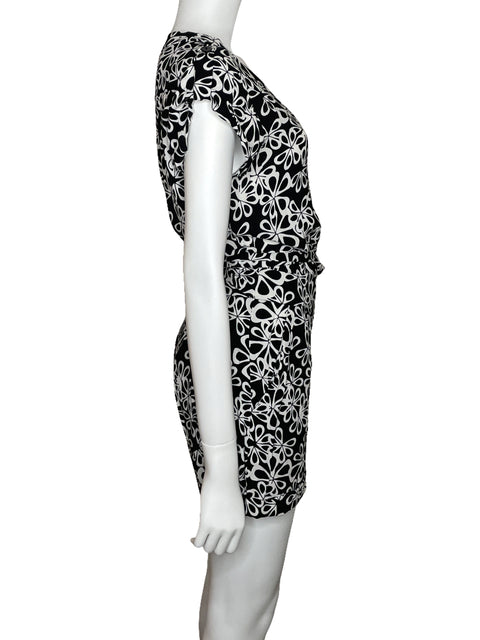 Romper Diane Von Furstenberg Escote V Negro-Talla 6