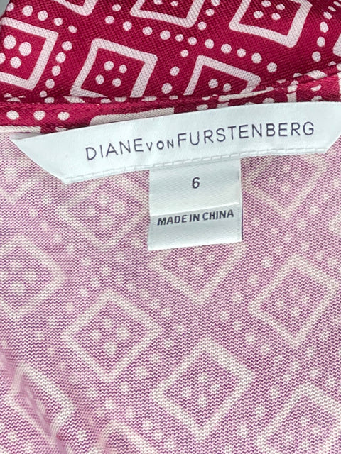 Vestido Diane Von Furstenberg Midi Sin Mangas Rojo-Talla 6