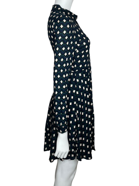 Vestido Zara Camisero Mini Azul-Talla XS
