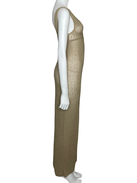 Vestido Flook Sin Mangas Maxi Beige-Talla XS