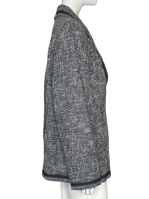 Blazer Escada Tweed Lineas Negro - Talla 46