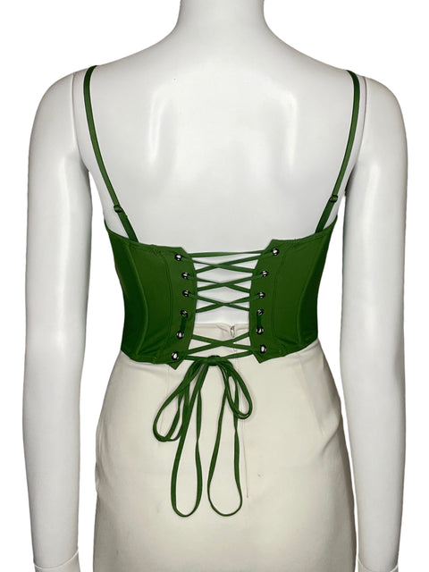 Top Urban Outfitters Corset Verde-Talla S