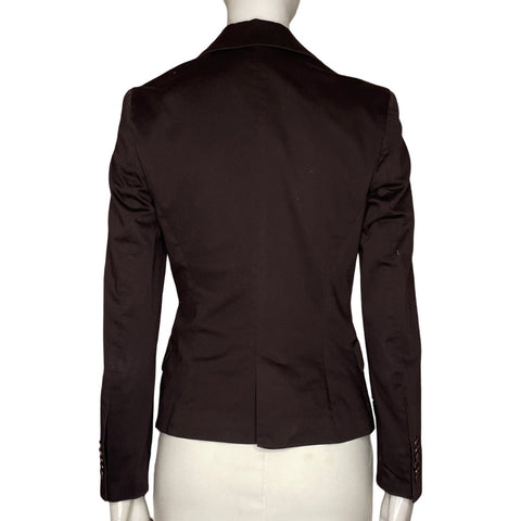 Blazer Zara Básico De Botón Marrón - Talla XS