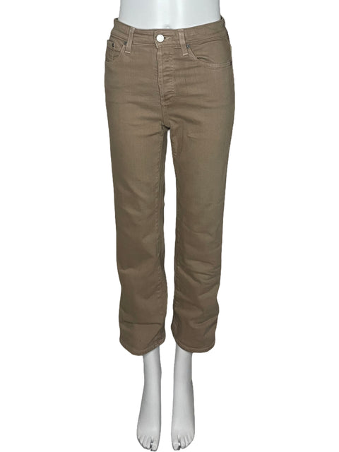 Pantalón AG Tiro Alto Botones Marron-Talla 25