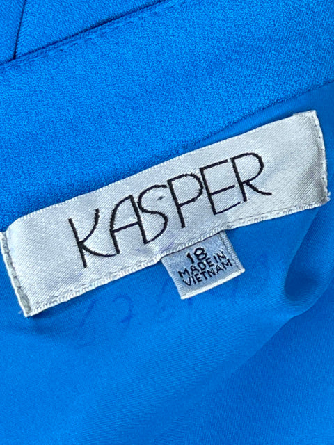 Vestido Kasper Sin Mangas Azul-Talla 18