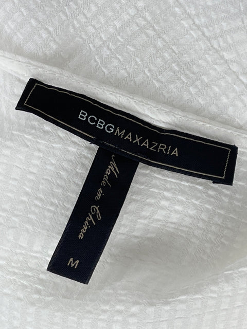 Blusa BCBG Vuelos Manga Corta Blanco-Talla M