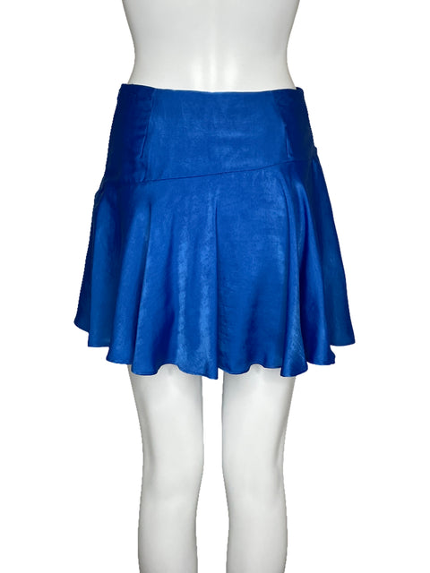 Faldashort Zara Drapeada Azul-Talla S