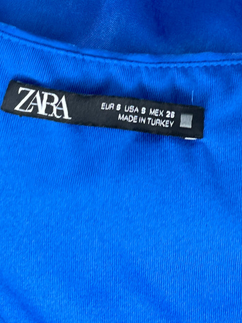 Faldashort Zara Drapeada Azul-Talla S