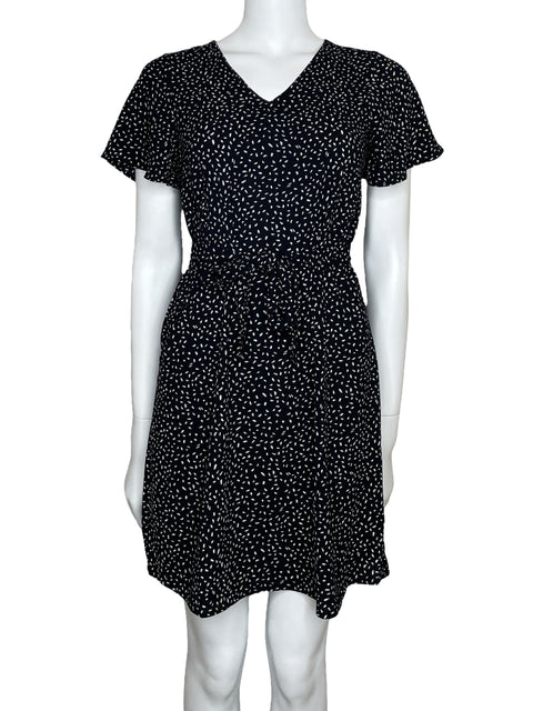 Vestido Vero Moda Estampado Manga Corta Negro-Talla XS