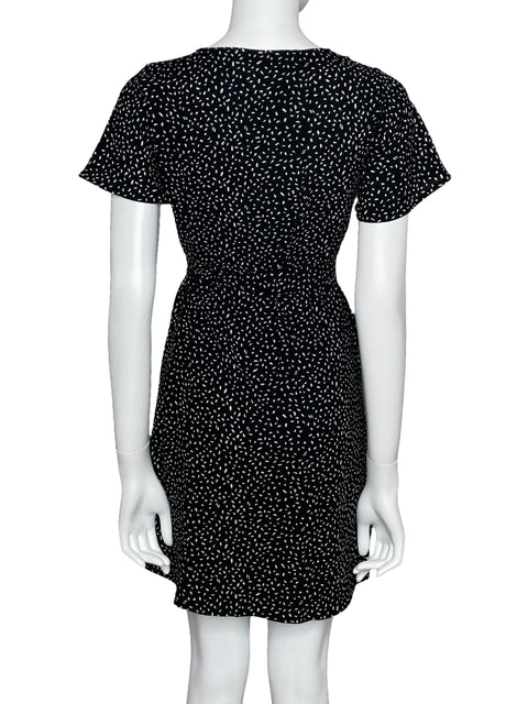 Vestido Vero Moda Estampado Manga Corta Negro-Talla XS