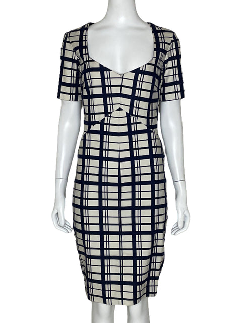 Vestido Zara Cuadros Azul-Talla XS