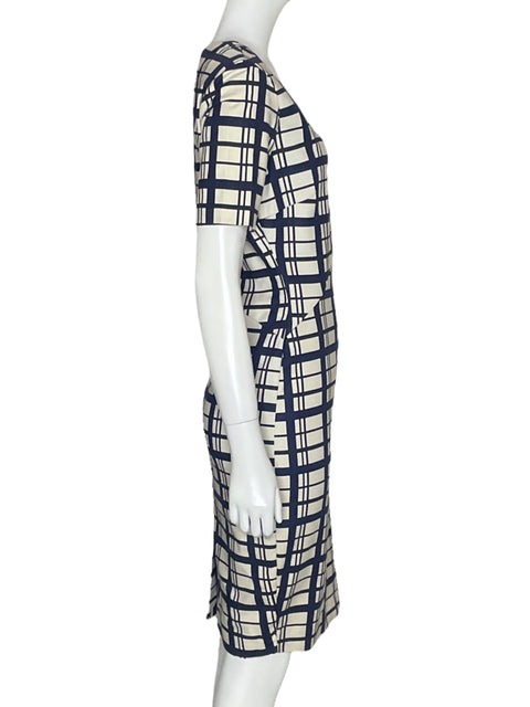 Vestido Zara Cuadros Azul-Talla XS