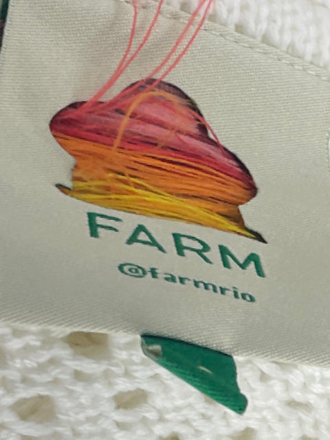 Sueter Farm Rio Crochet Frutas Blanco-Talla XS