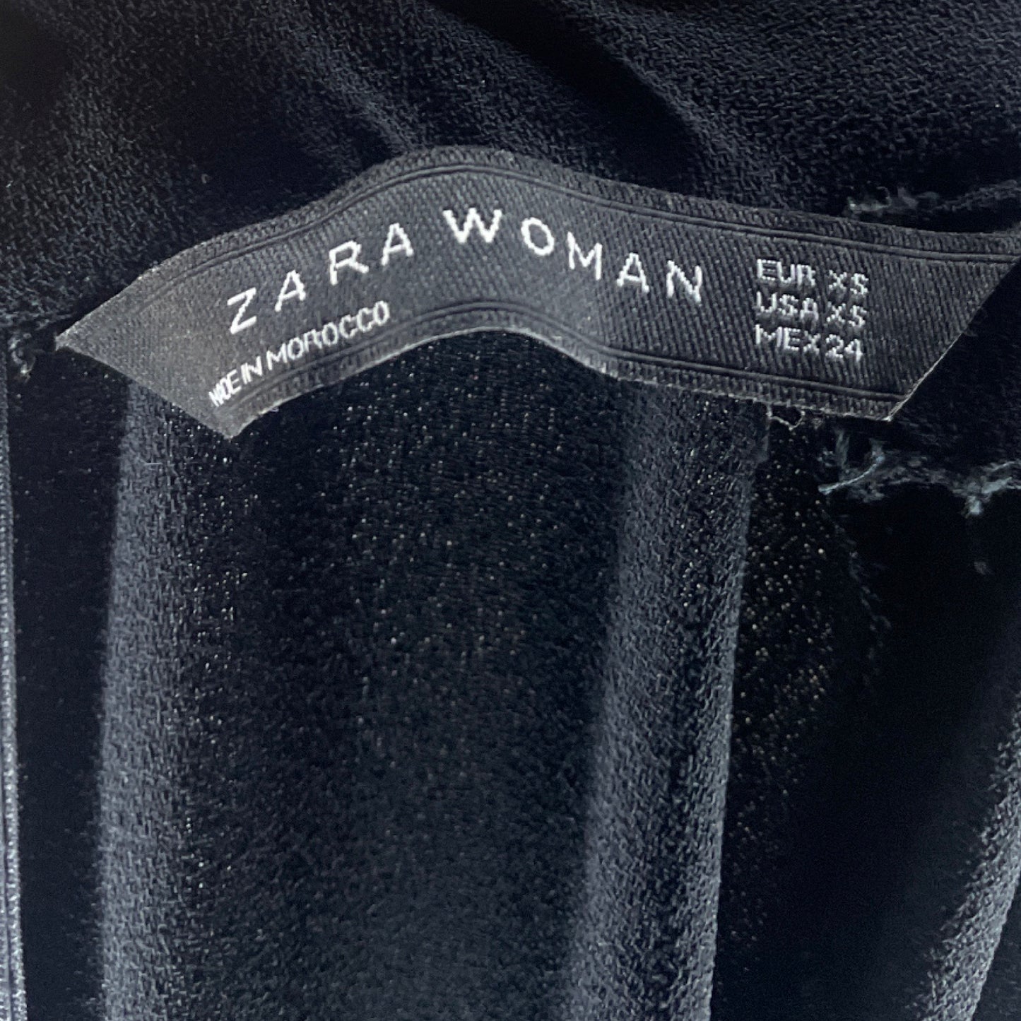 Vestido Zara Cuello V Negro-Talla XS
