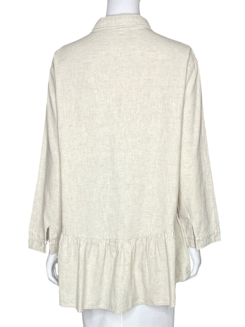 Camisa Tesoro TPS Mangas Larga Beige - Talla XXL