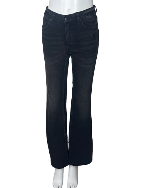 Pantalón Risen Jeans Wide Leg Pedreria Negro-Talla 5