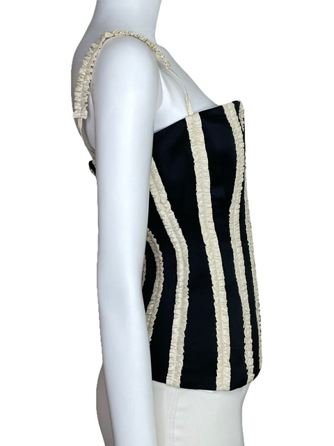 Top Adolfo Dominguez Corset Sin Mangas Negro-Talla 36