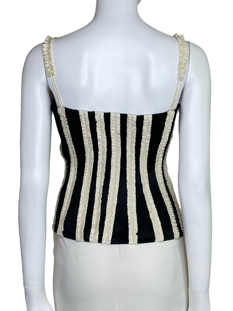 Top Adolfo Dominguez Corset Sin Mangas Negro-Talla 36