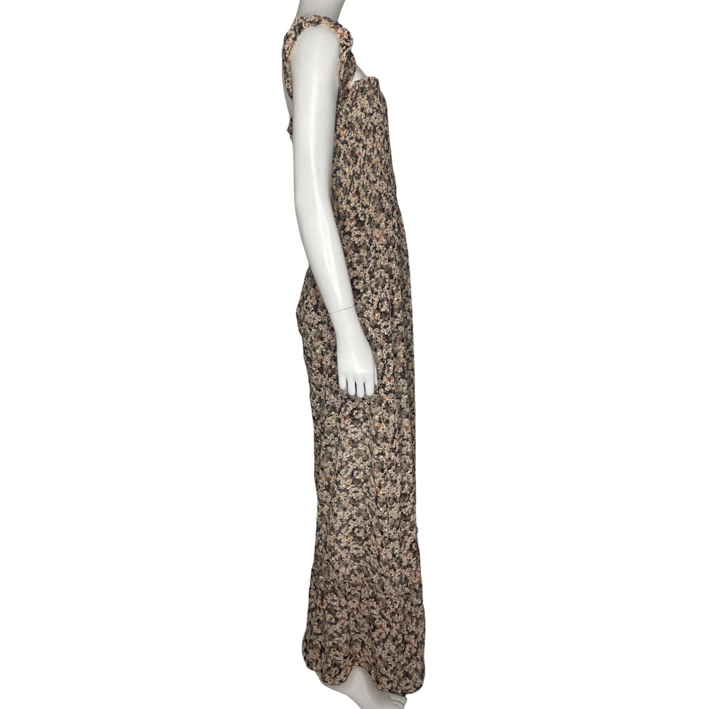 Vestido Ela Floral Maxi Beige - Talla 10