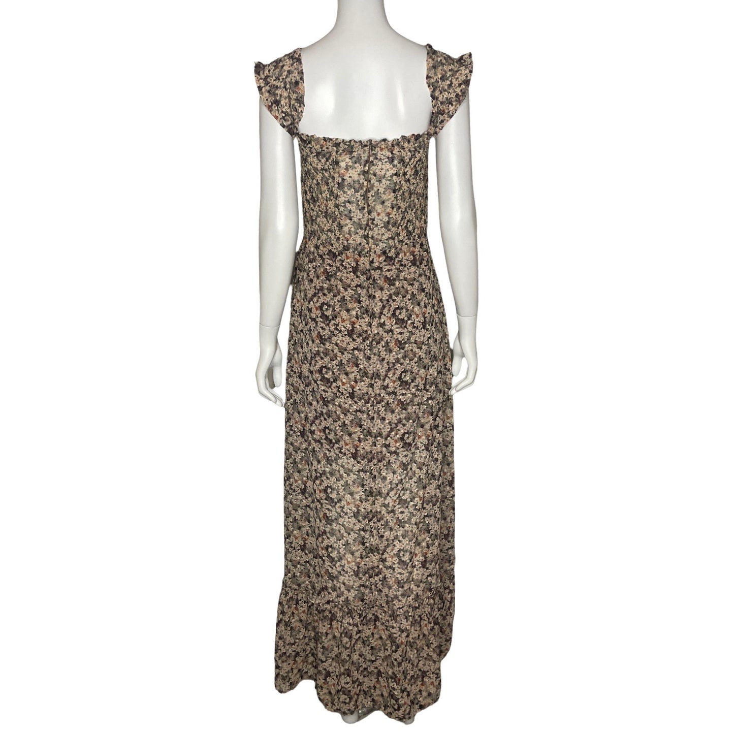 Vestido Ela Floral Maxi Beige - Talla 10