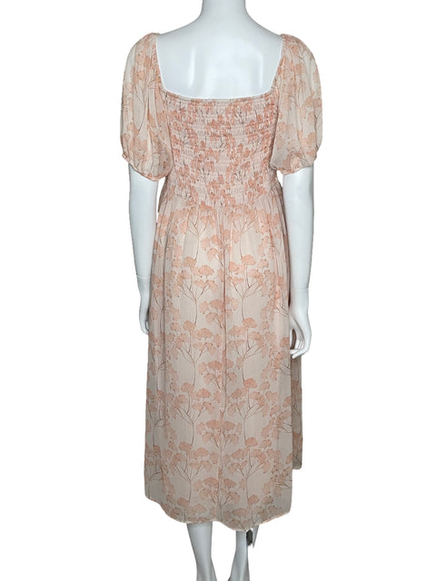 Vestido Tommy Hilfiger Midi Floral Rosado-Talla 6