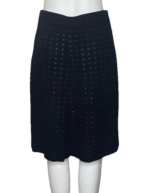 Falda Ann Taylor Midi Lunares Negro-Talla 4