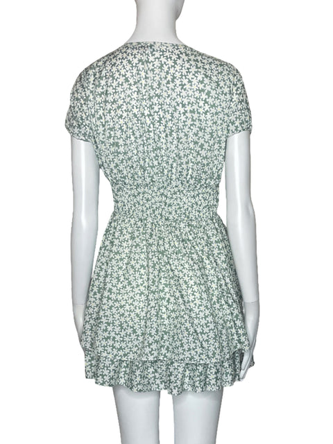 Vestido Miintoday Lazo Floral Verde-Talla S