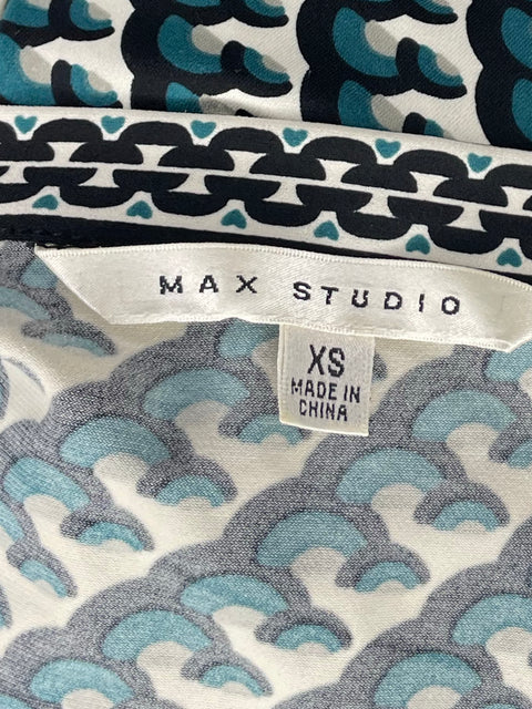 Vestido Max Studio Crossbody Estampado Blanco-Talla XS