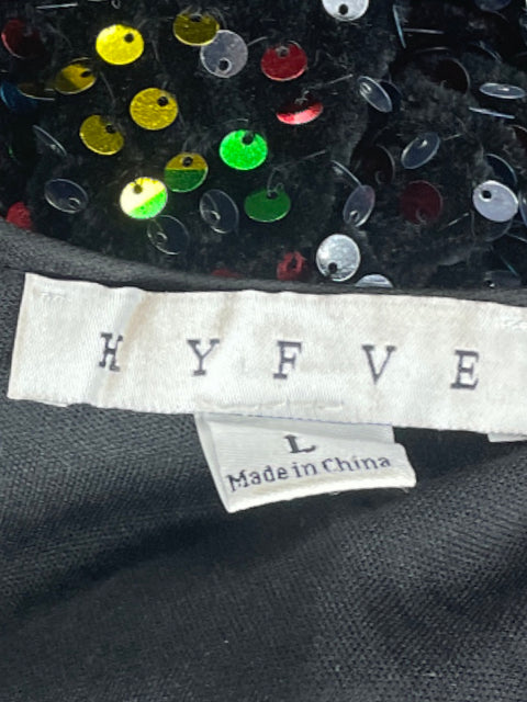 Vestido HYFVE Mini Lentejuelas Negro-Talla L