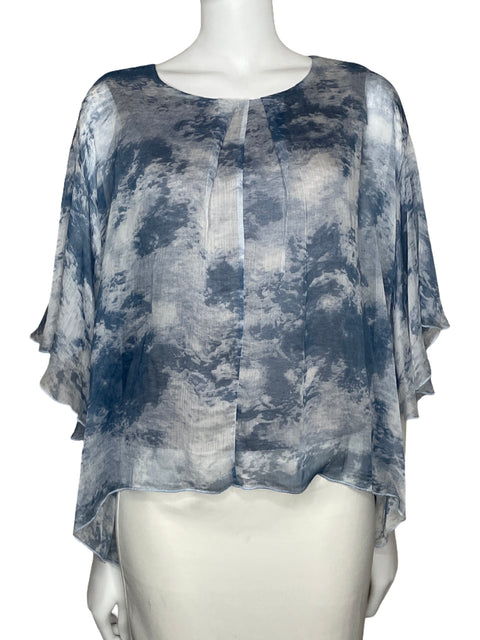 Blusa Patrizia Luca Fluida Azul-Talla XS