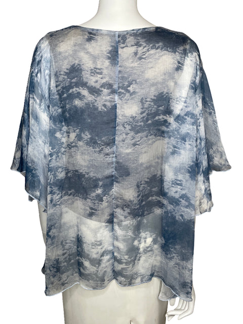 Blusa Patrizia Luca Fluida Azul-Talla XS