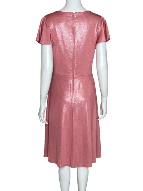 Vestido Ralph Lauren Vuelos Metalizado Rosado-Talla 8