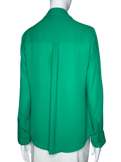 Camisa Express Cuello V Bolsillo Verde-Talla S