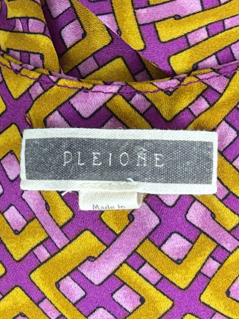 Blusa Pleione Cuello V Estampado Morado-Talla S